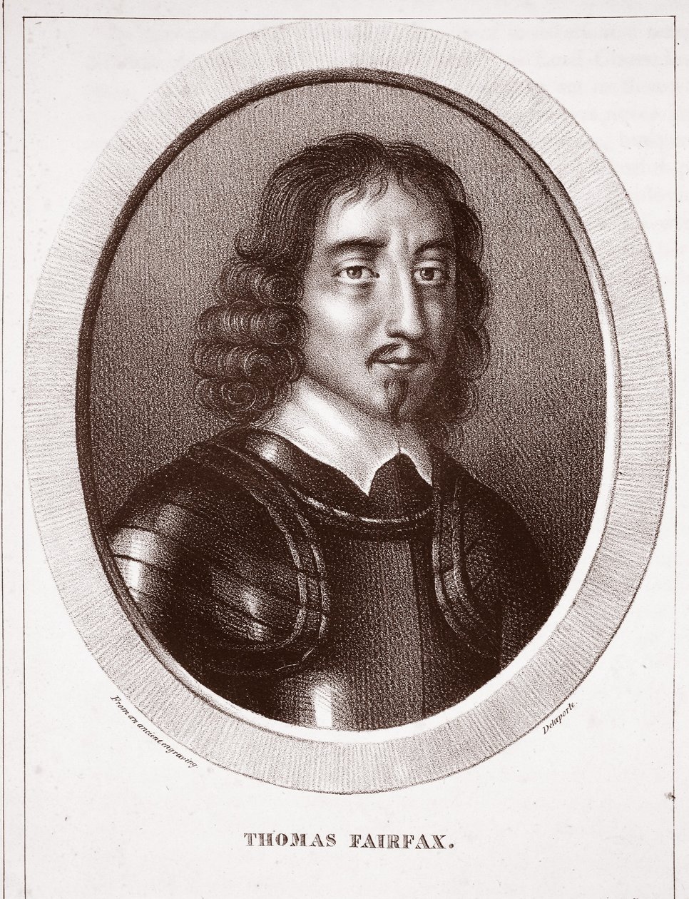 Thomas Fairfax, toegeschreven aan Delaporte, gegraveerd door de Ducarme door English School