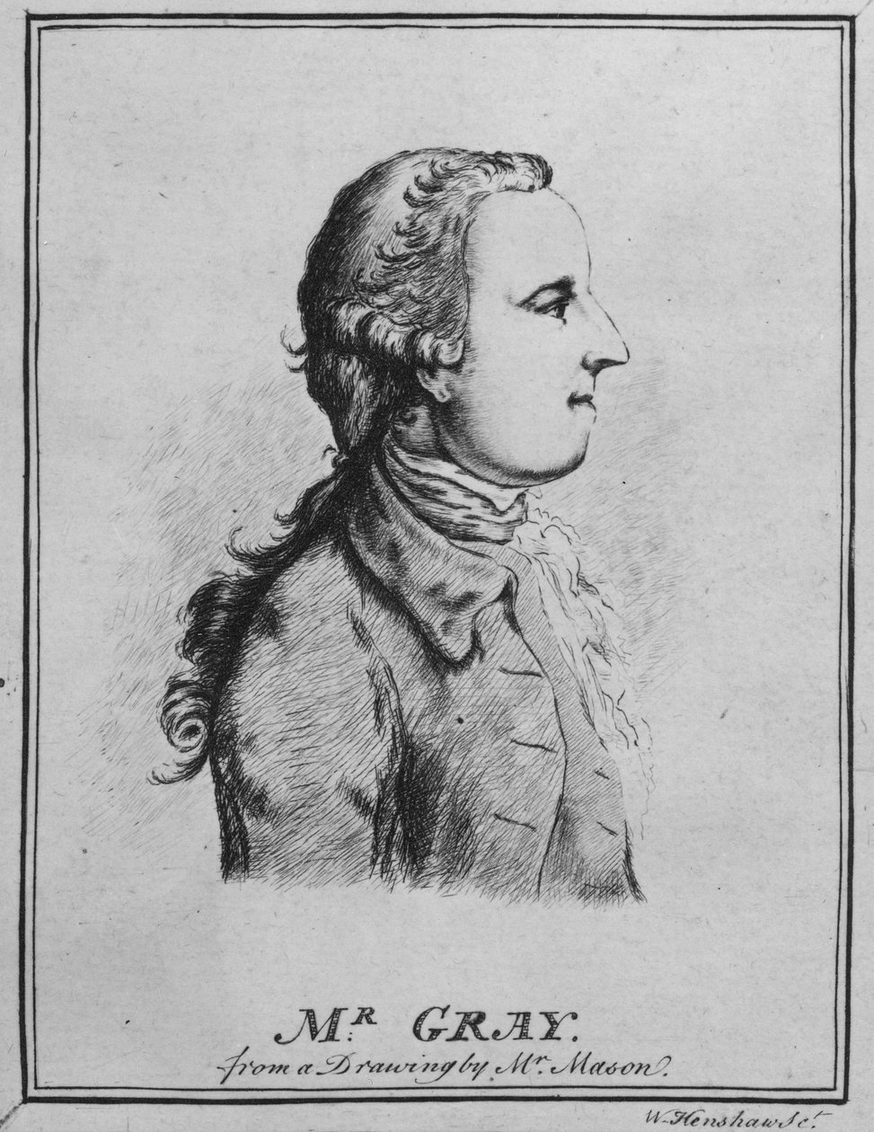 Thomas Gray, getekend door William Henshaw door English School