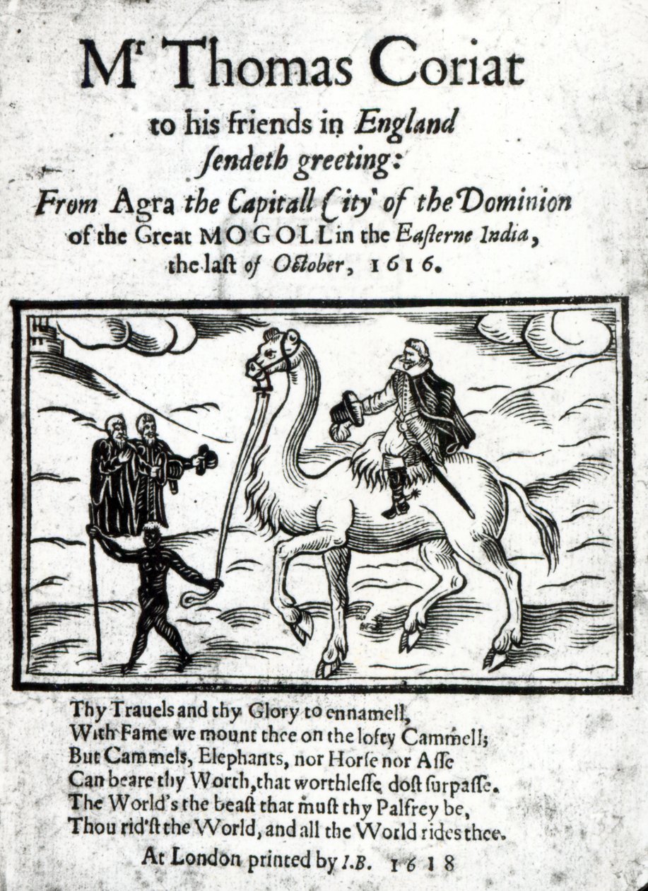 Titelpagina van Thomas Coryats postuum gedrukte verslag van zijn reizen in India, gepubliceerd in Londen, 1618 door English School