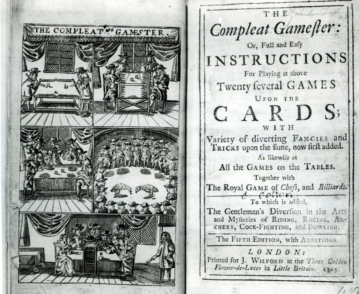 Titelpagina van de vijfde editie van The Compleat Gamester, toegeschreven aan Charles Cotton (1630-87), uitgegeven 1725 door English School