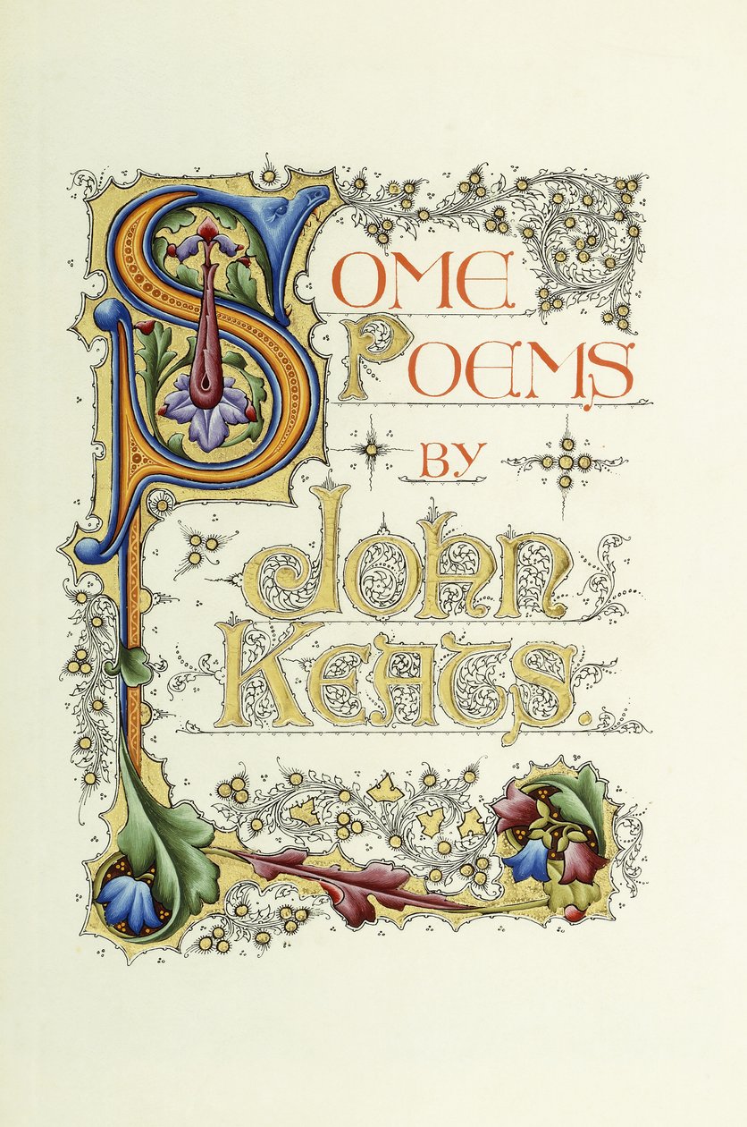 Titelpagina, titel en auteur, met grote gehistorieerde en verlichte initiaal "S", 1912-1914 door English School