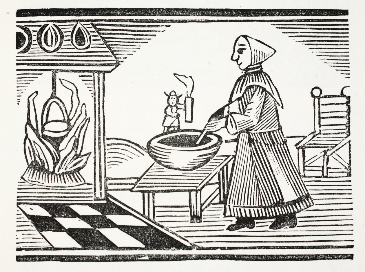 Klein Duimpje, illustratie uit Chap-books van de Achttiende Eeuw door John Ashton, uitgegeven 1882 door English School