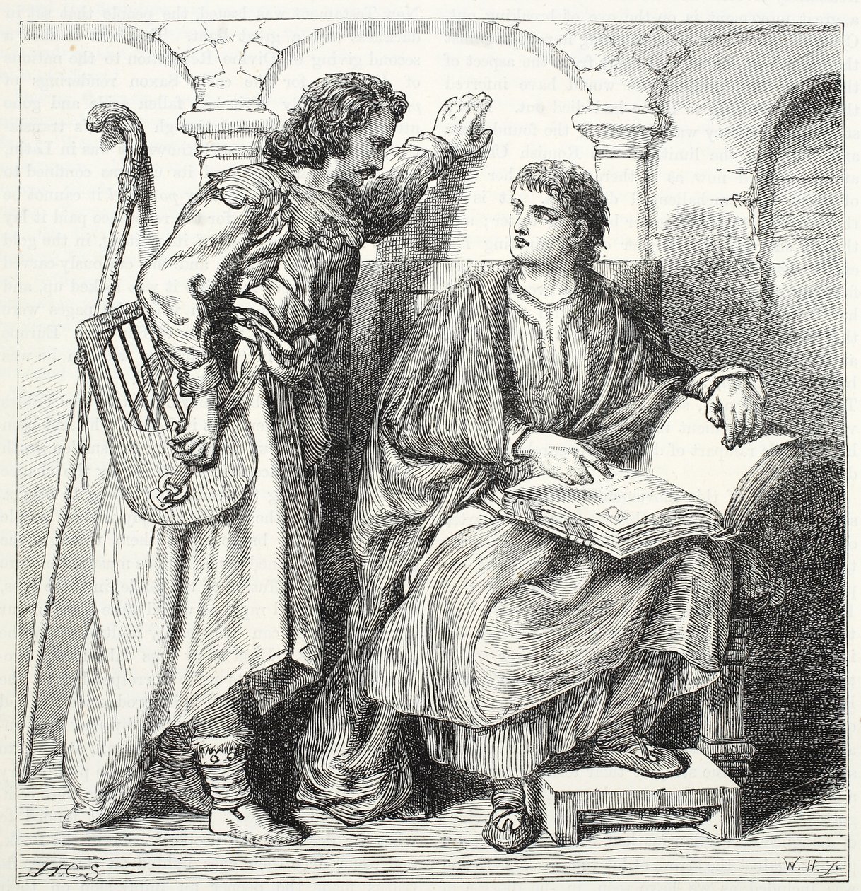 Troubadour en Barbe, illustratie uit The History of Protestantism door James Aitken Wylie (1808-1890), gepubliceerd 1878 door English School