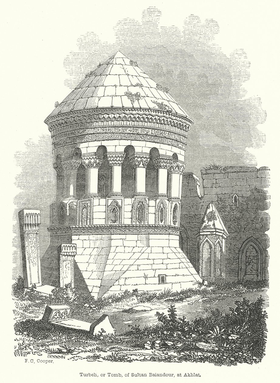 Turbeh, of Graf, van Sultan Baiandour, in Akhlat (gravure) door English School