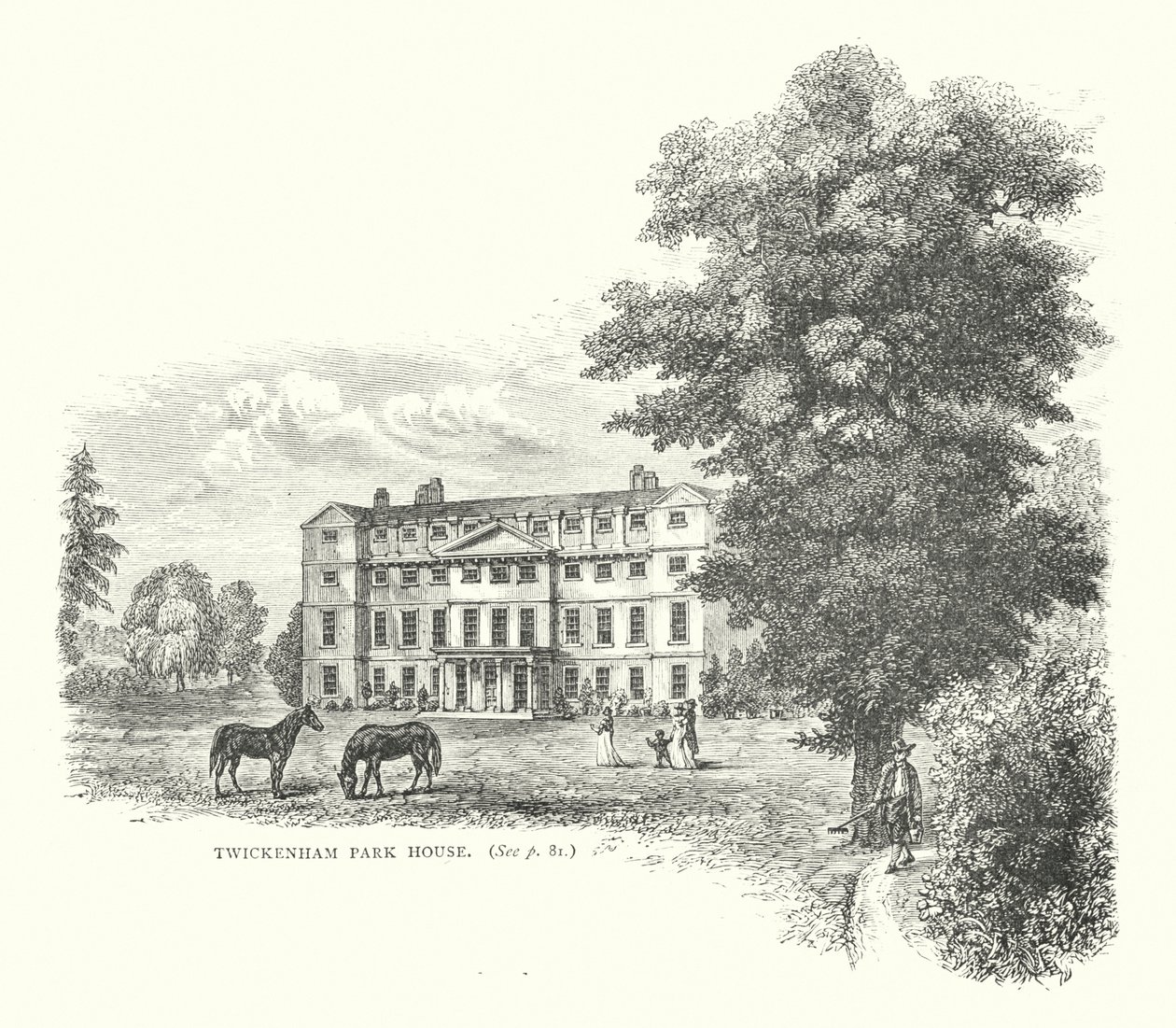 Twickenham Park House (gravure) door English School