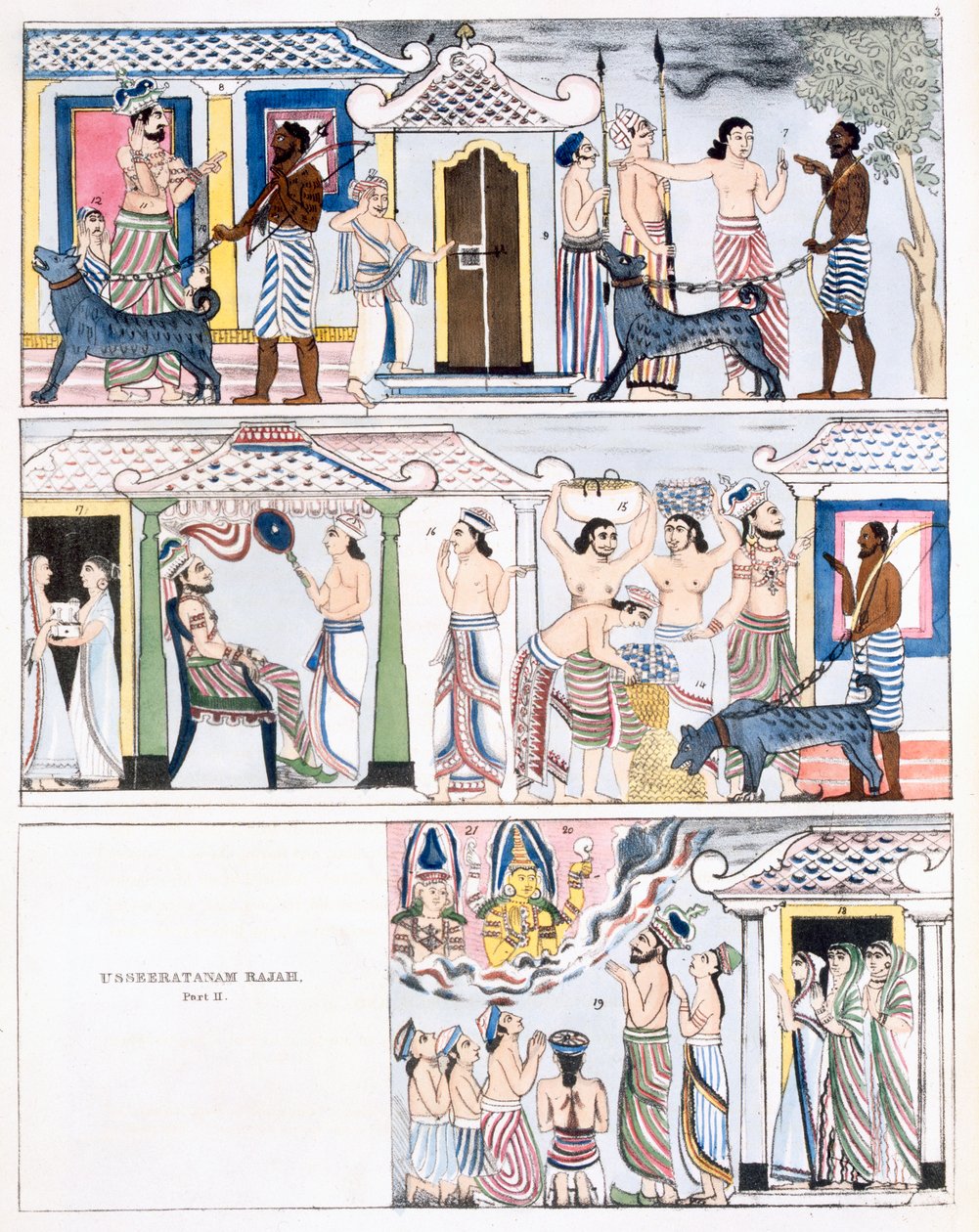 Usseeratanam Rajah, Deel I, uit De Geschiedenis en Doctrine van het Boeddhisme door Edward Upham, 1829 door English School
