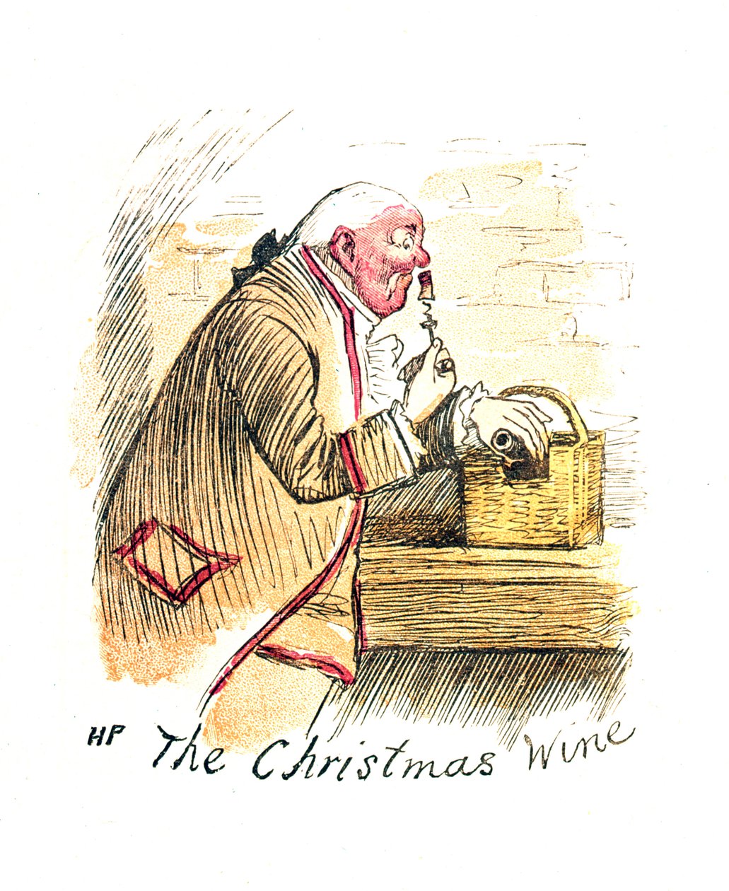 Victoriaanse kerstkaart getiteld 