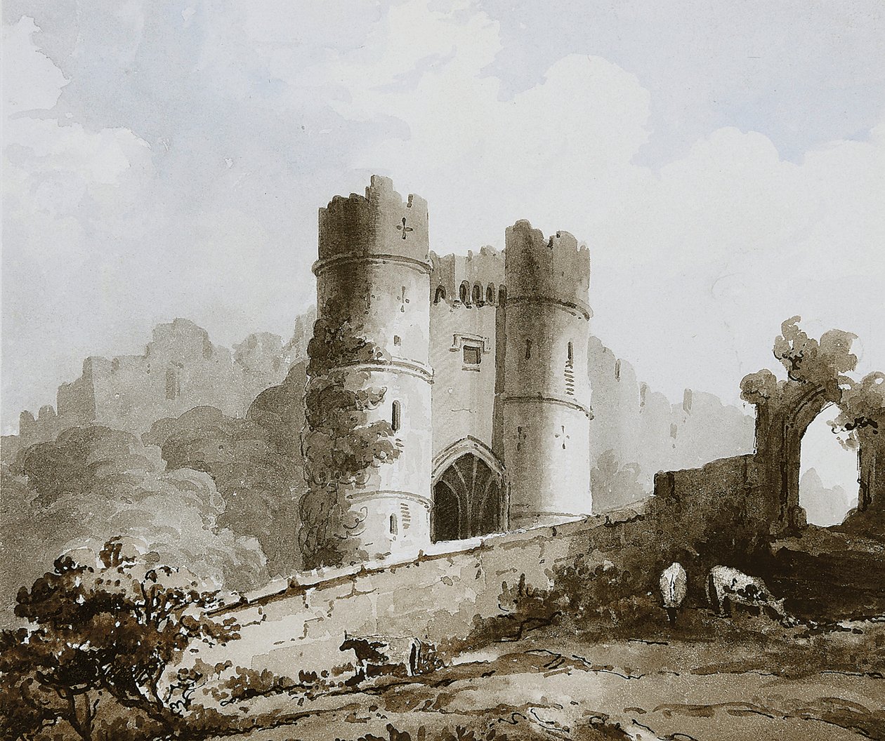 Uitzicht op de Poort van Carisbrooke Kasteel, Isle of Wight door English School