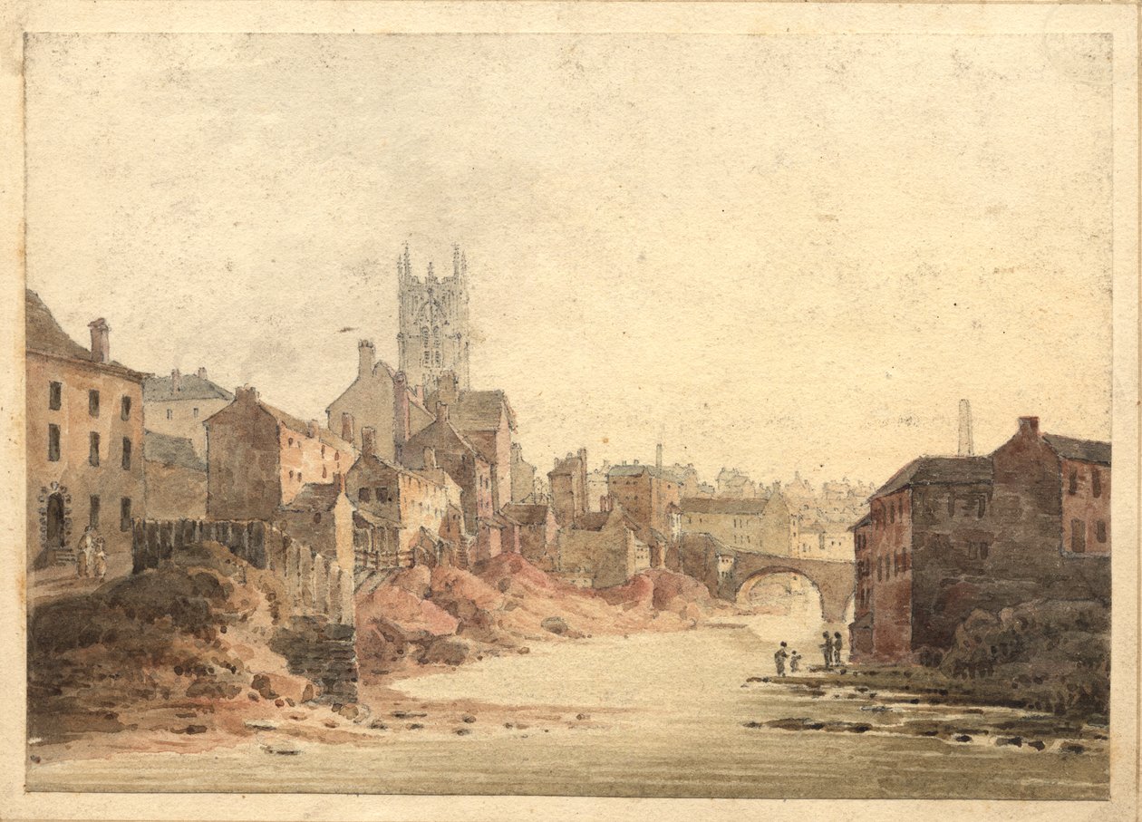 Uitzicht op de rivier Irwell, Manchester door English School