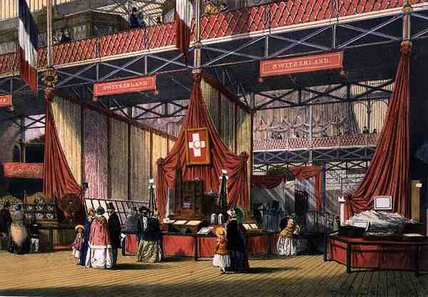Uitzicht op de Zwitserse sectie van de Grote Tentoonstelling van 1851, uit Dickinson