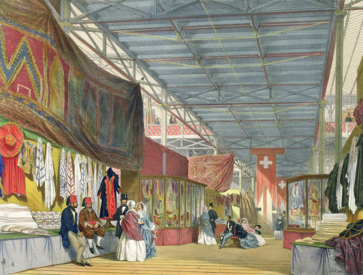 Uitzicht op de Tunesische stand op de Grote Tentoonstelling van 1851, uit Dickinsons Comprehensive Pictures door English School