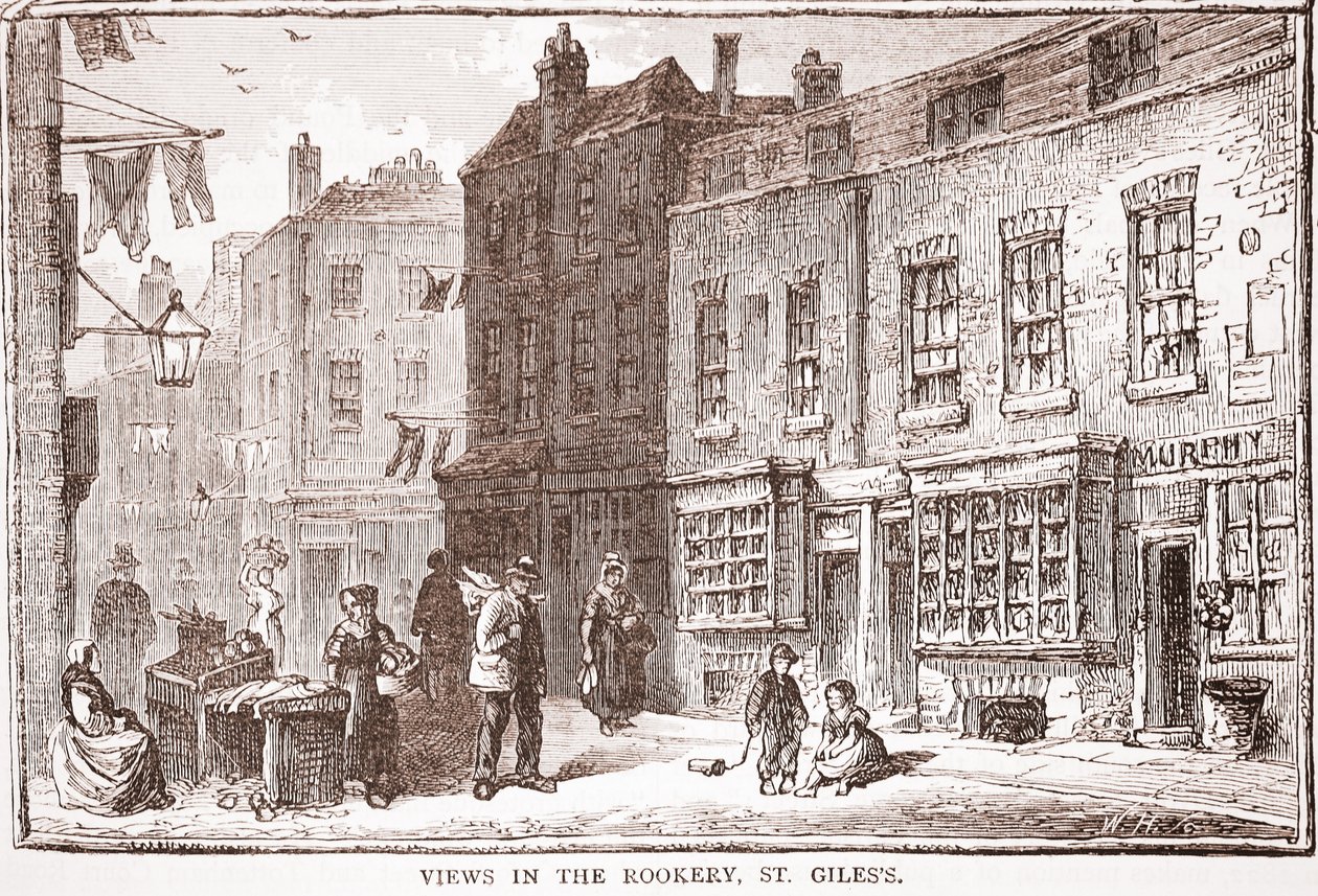Gezichten in de Rookery, St. Giles door English School