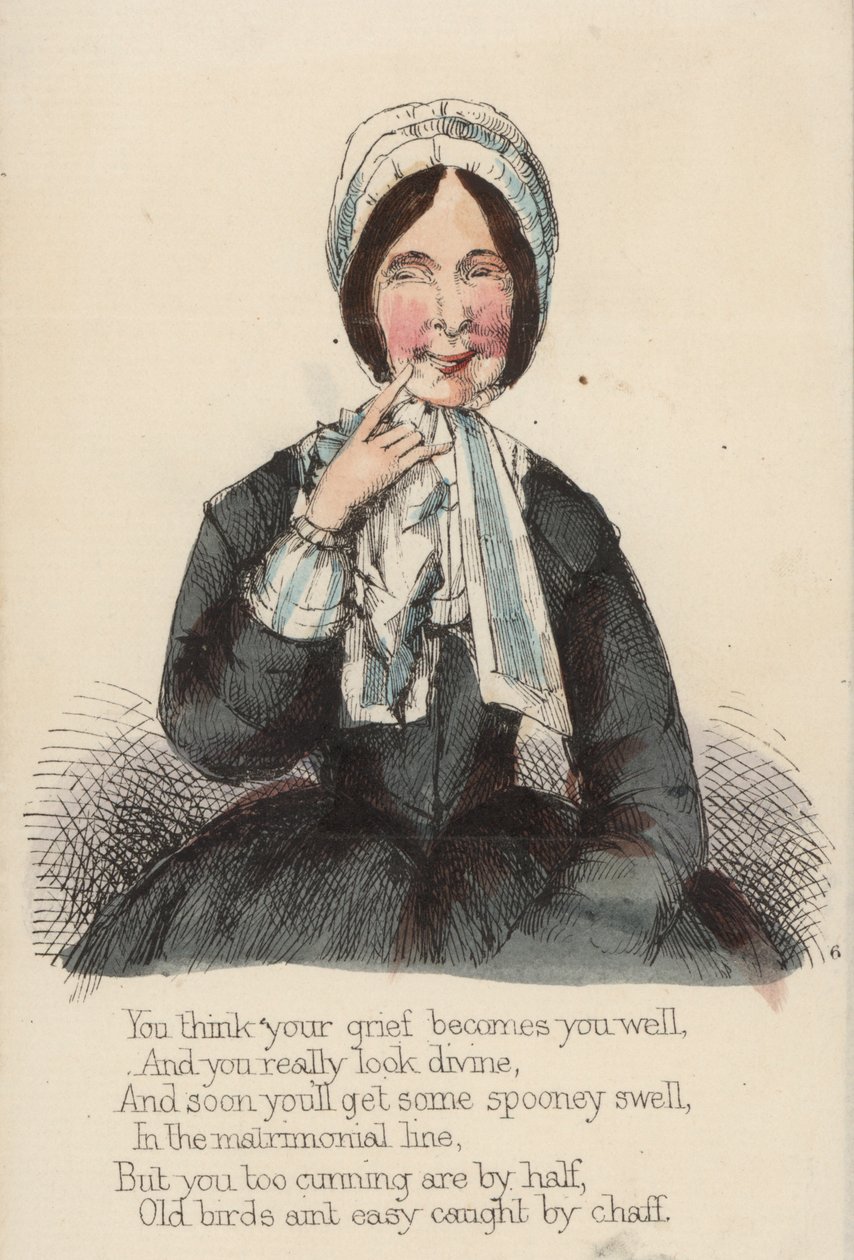 Valentijnskaart met azijn (kleurenlitho) door English School