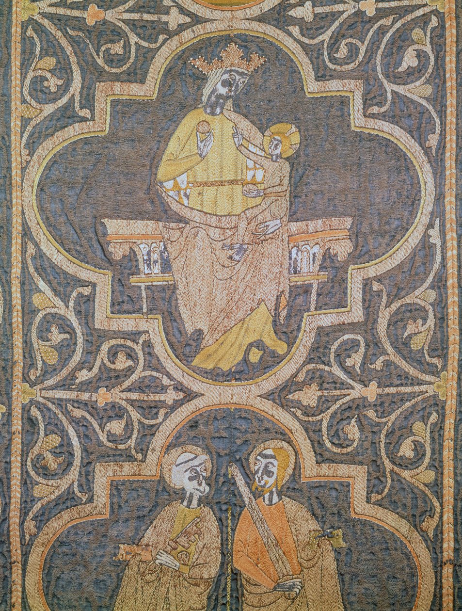 Maagd en Kind, detail van de Clare Kazuifel, ca. 1272-94 door English School