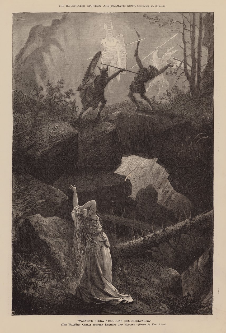 Wagners opera "Der Ring Des Nibelungen" (gravure) door English School
