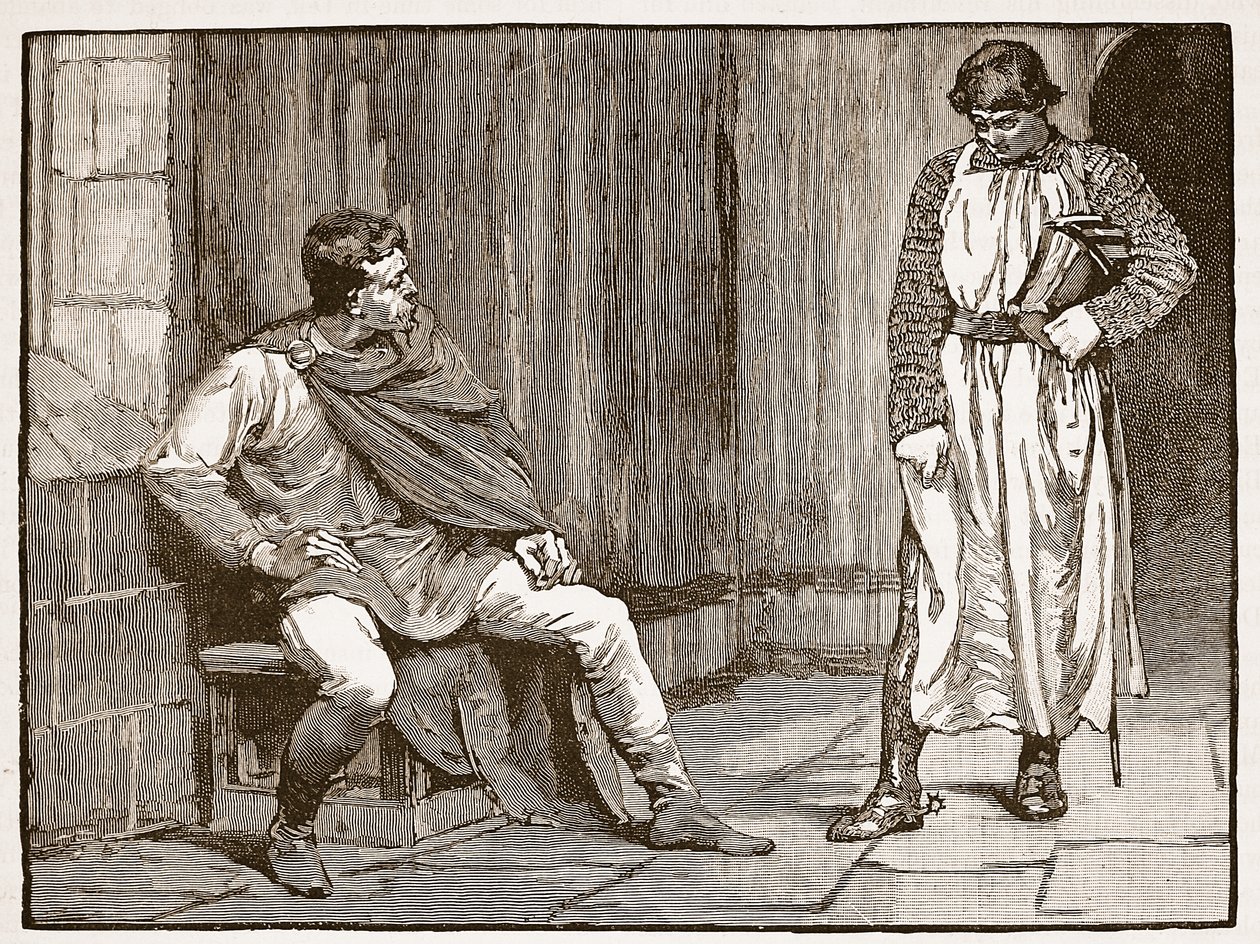 Bekentenis van Waltheof, illustratie uit Cassells Illustrated History of England door English School