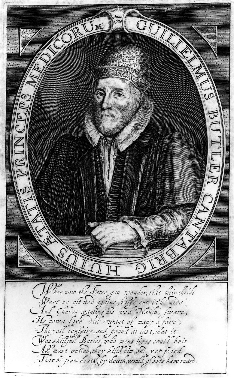 William Butler, naar een origineel portret in Clare Hall, Cambridge, 1620 door English School