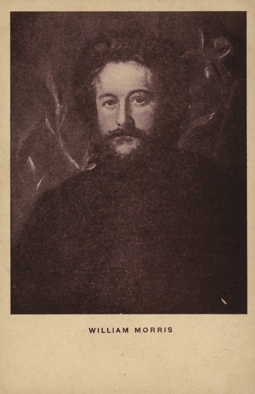 William Morris (1834-1896), Engelse textielontwerper, kunstenaar en schrijver (litho) door English School