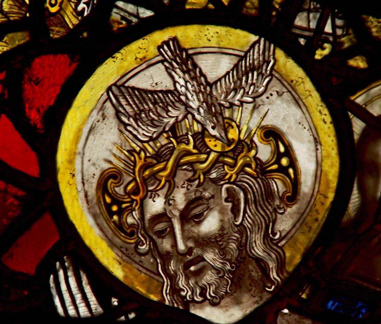 Raam met Christus - uit het Drie-eenheid paneel door English School