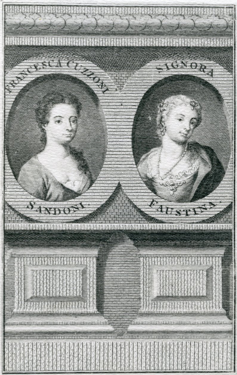 Dubbelportret van Francesca Cuzzoni (1696-1778) en Faustina Bordoni (1697-1781) door Enoch Seeman