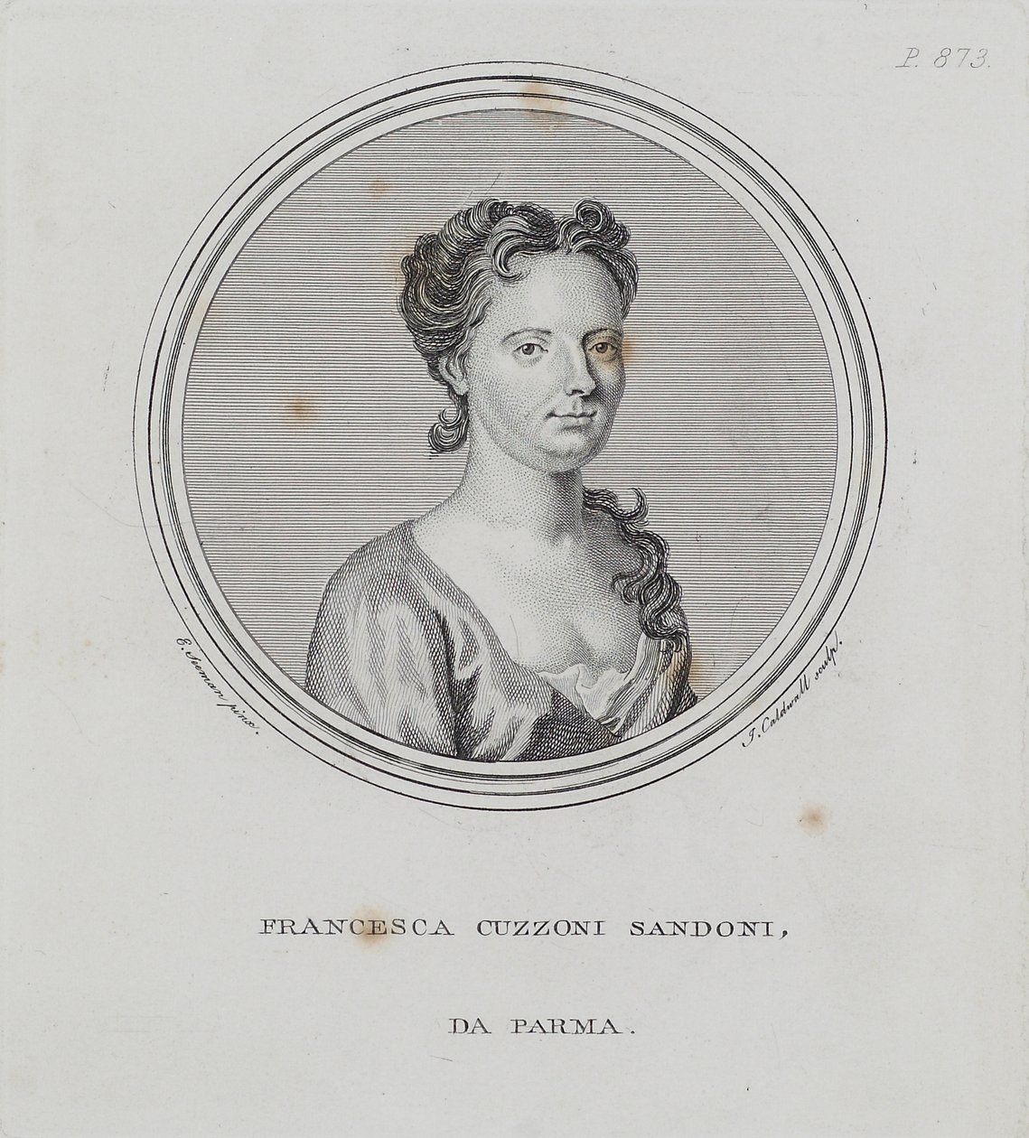 Francesca Cuzzoni Sandoni, uit 