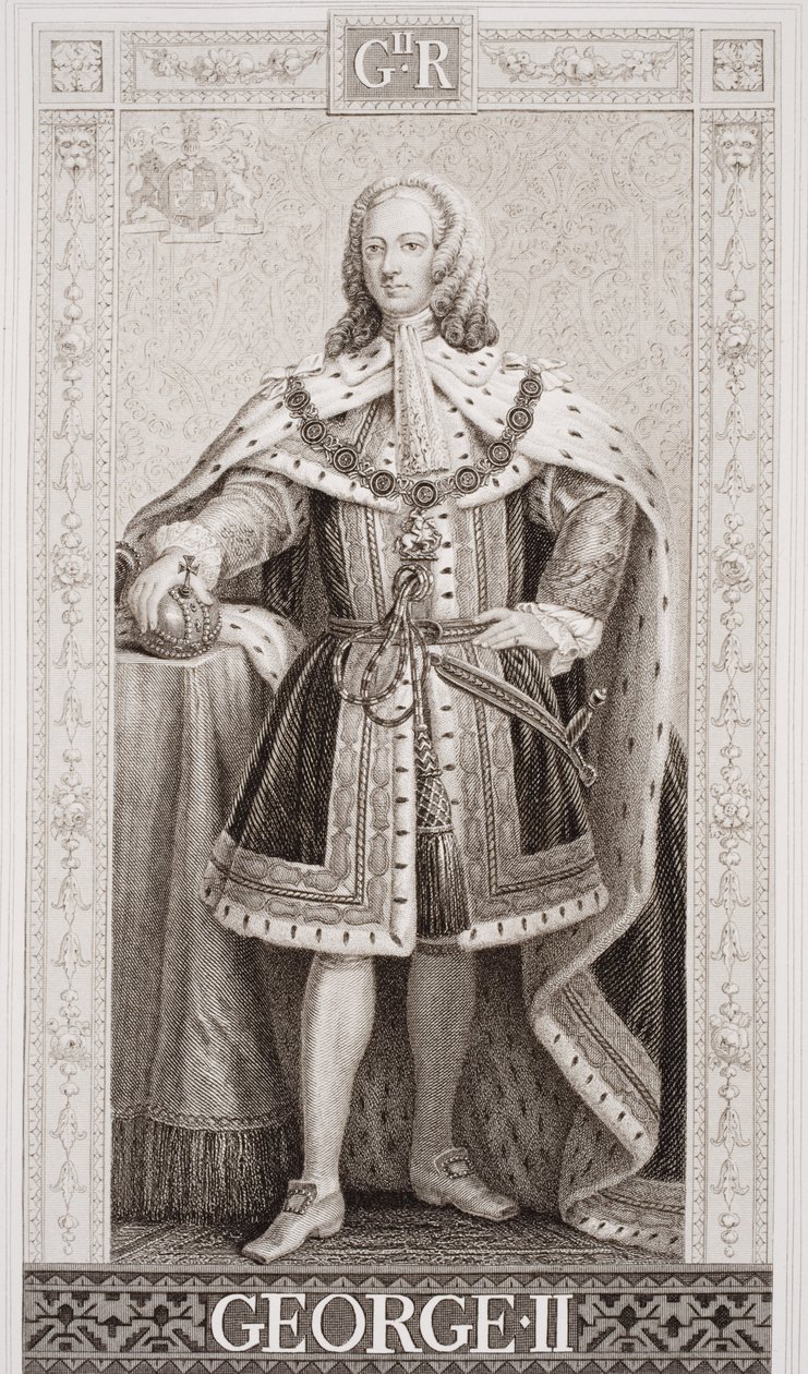 George II (1683-1760) uit `Illustraties van Engelse en Schotse geschiedenis