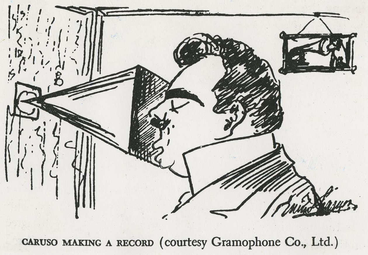 Caruso maakt zijn eerste grammofoonopname, 1902 door Enrico Caruso