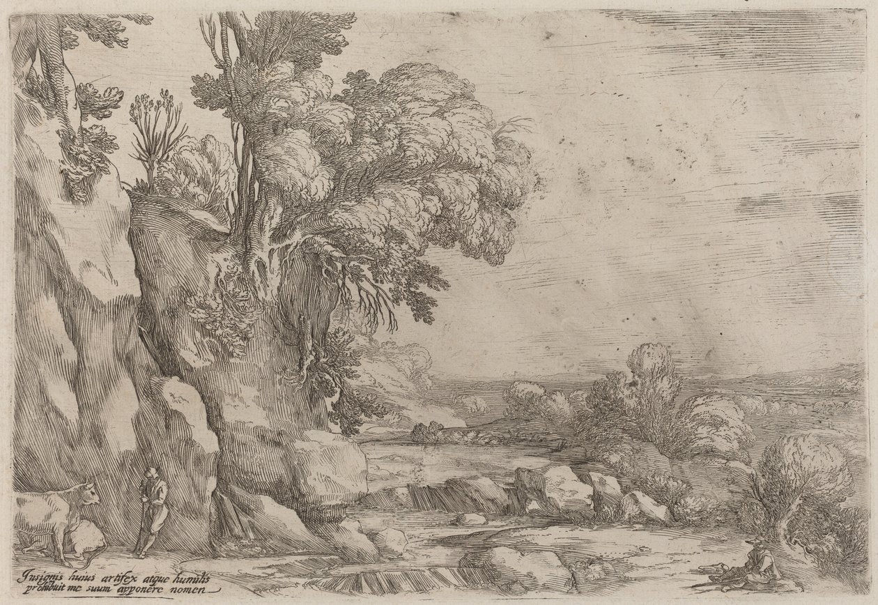 Landschap met Rustende Herder door Ercole Bazicaluva