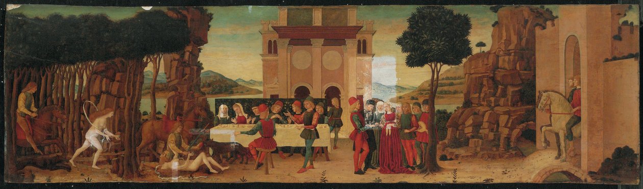 Het Verhaal van Nastagio degli Onesti door Ercole de (circle of) Roberti