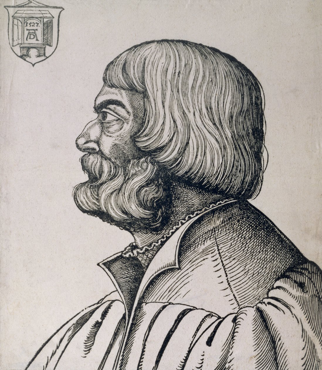 Profielportret van Albrecht Dürer (1471-1528), 1527 door Erhard Schon
