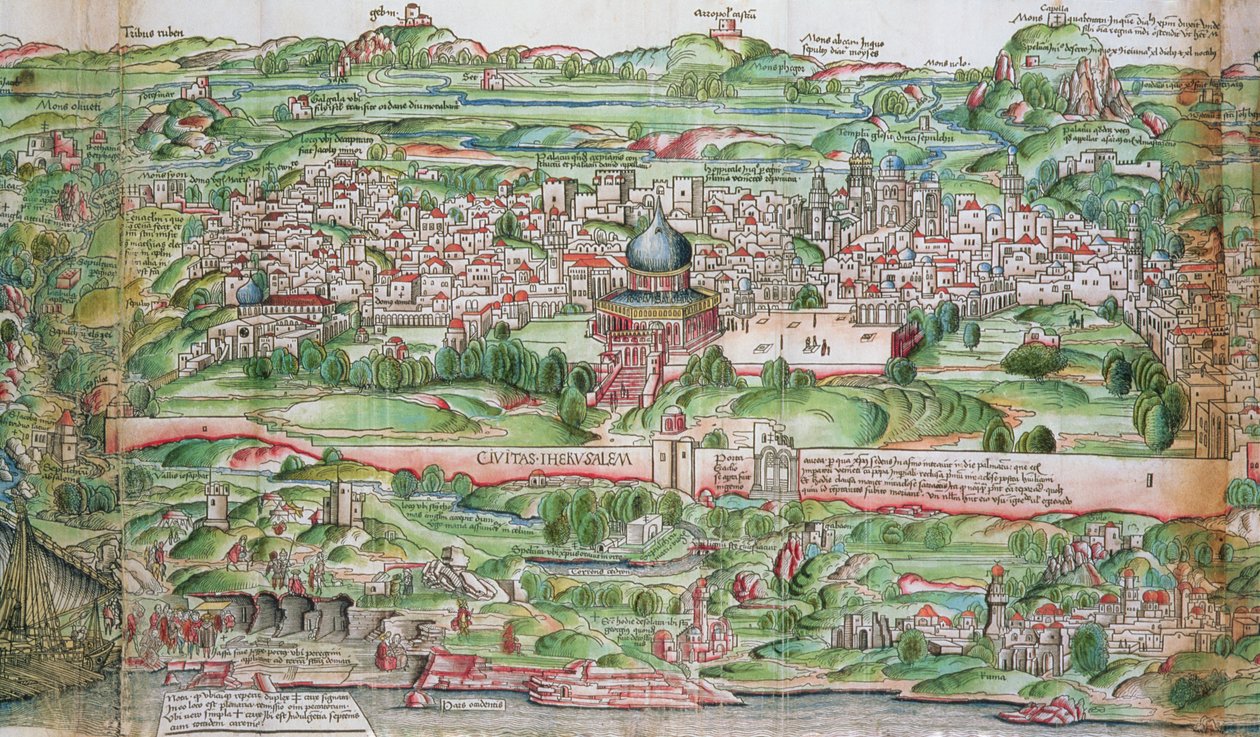 Kaart van de stad Jeruzalem, uit 