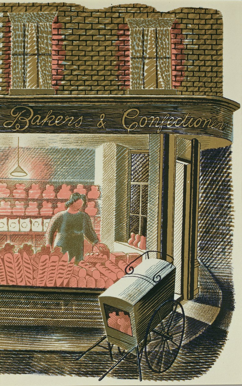 De bakkers en banketbakkers, gedrukt door de Curwen Press, uit 