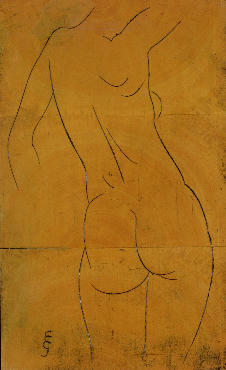Vrouwelijk naakt, rugaanzicht door Eric Gill