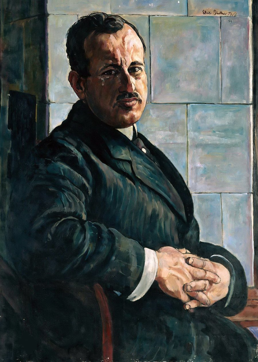Portret van Georg Hermann, 1917-1918 door Erich Büttner