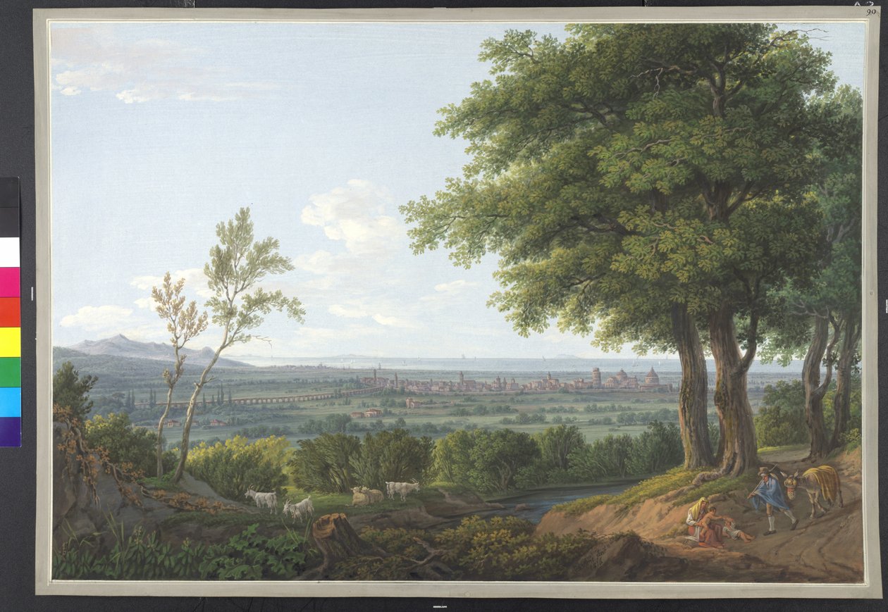 Gouache van Franz Jaschke door Erich Lessing