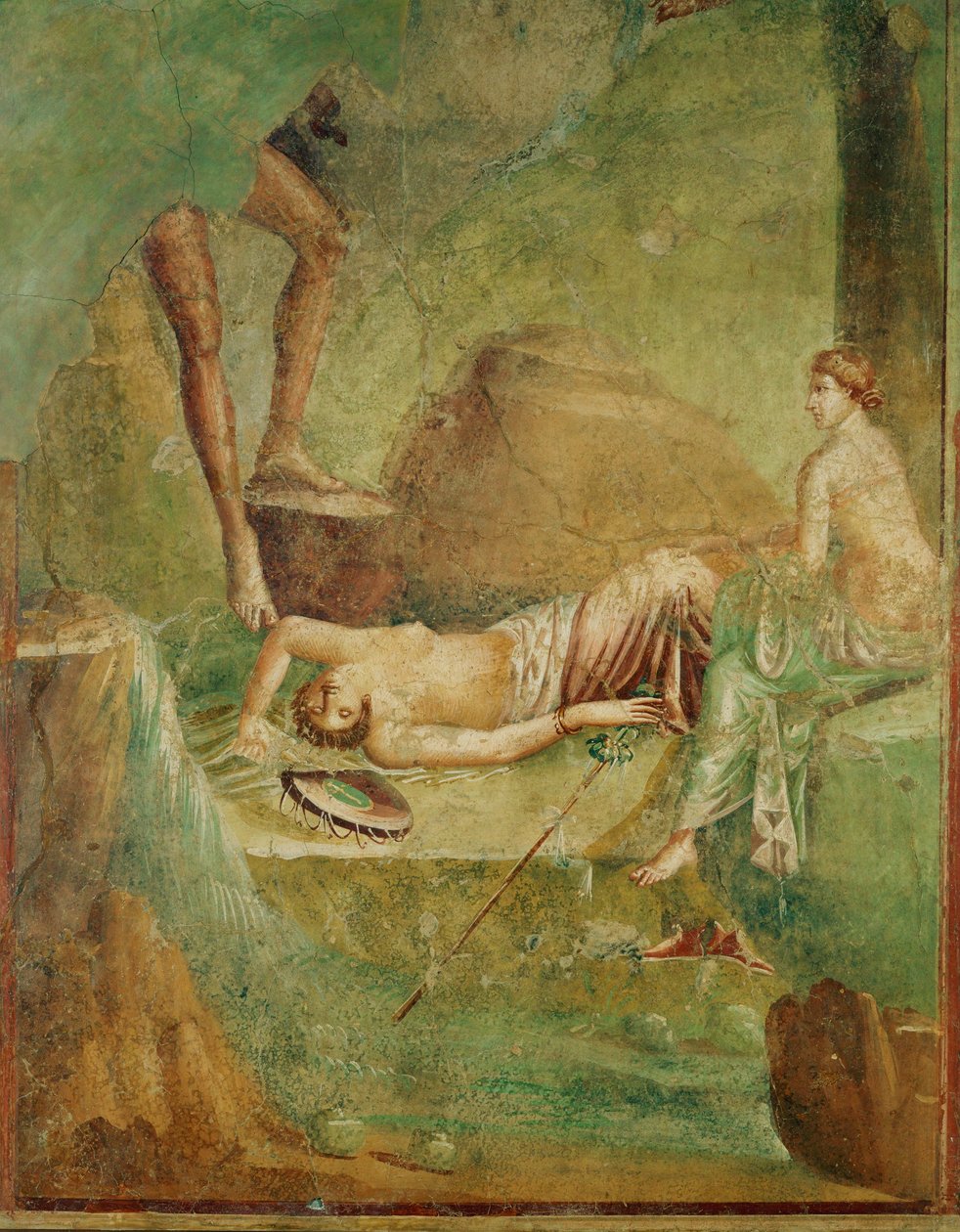 Slapende maenaden (fresco) door Erich Lessing