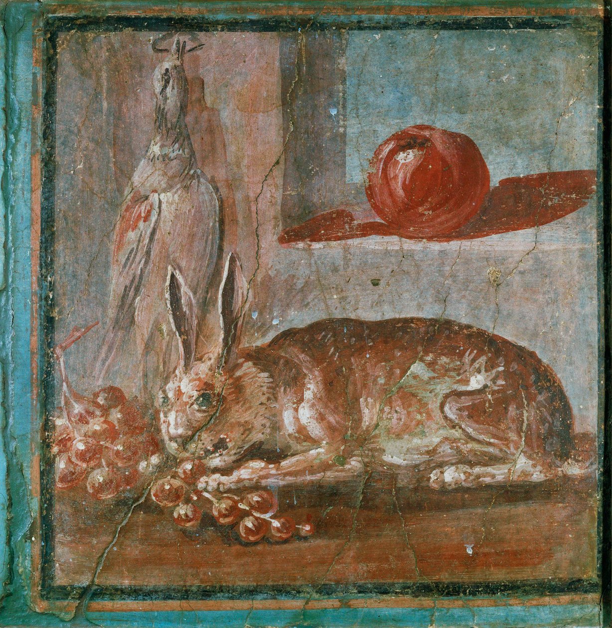 Stilleven met een haas en druiven door Erich Lessing