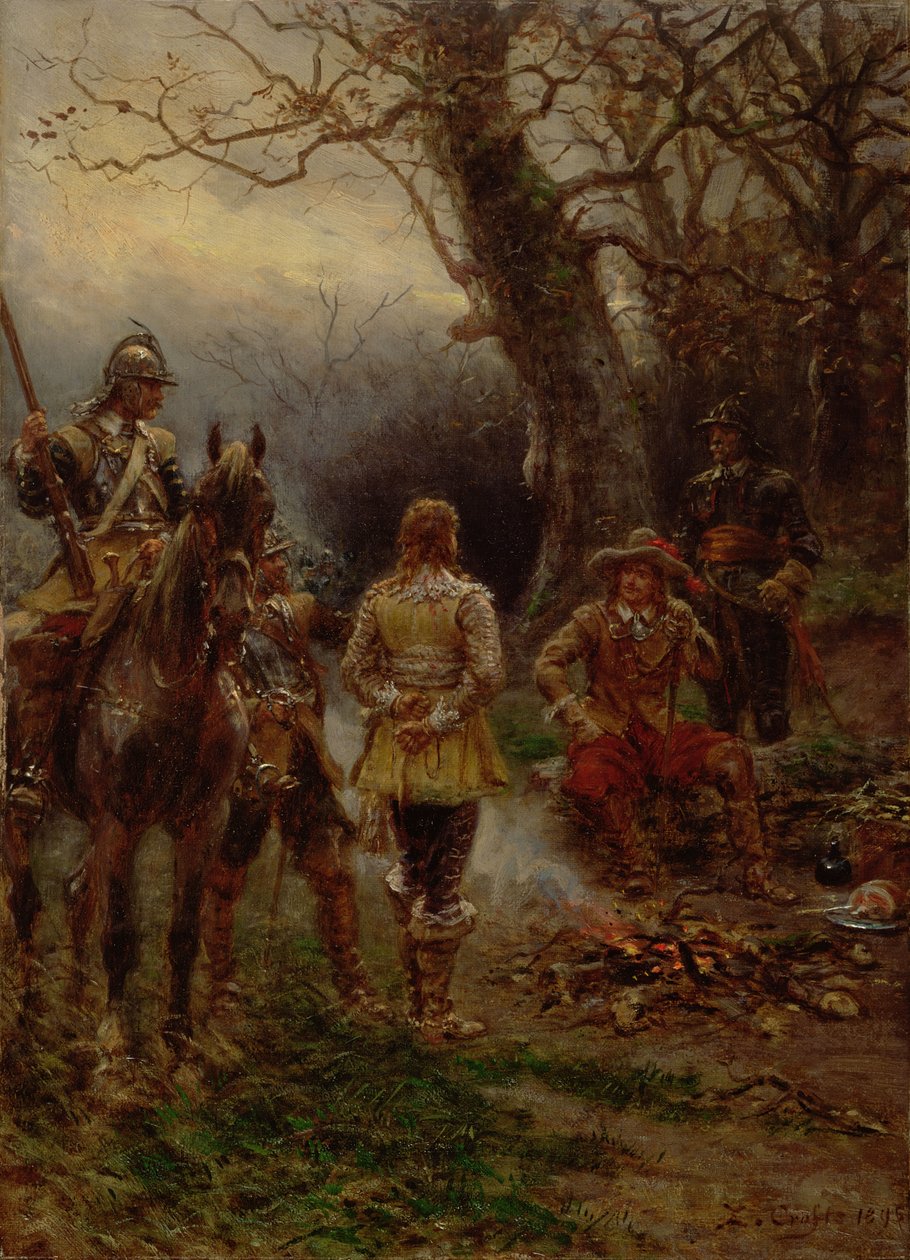 Oliver Cromwell die een Gevangene Ondervraagt, 1895 door Ernest Crofts