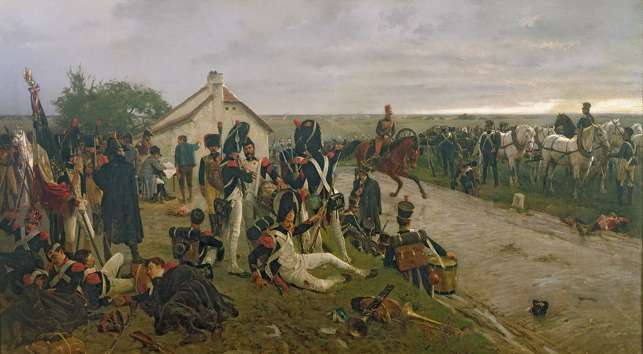 De Ochtend van de Slag bij Waterloo: de Fransen Wachten op Napoleons Bevelen door Ernest Crofts