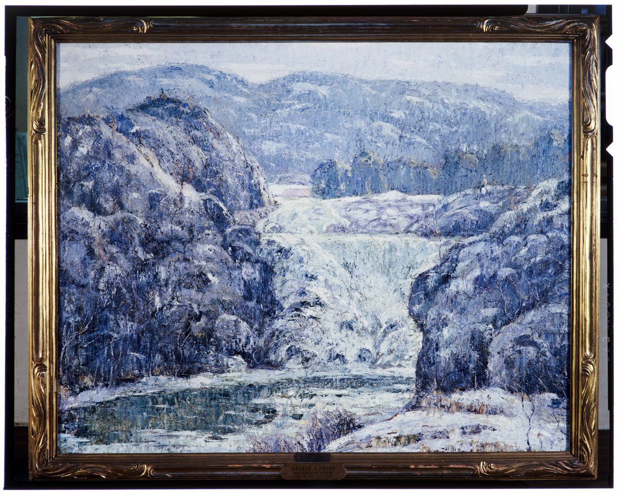 Watervallen in de winter, c.1920 door Ernest Lawson