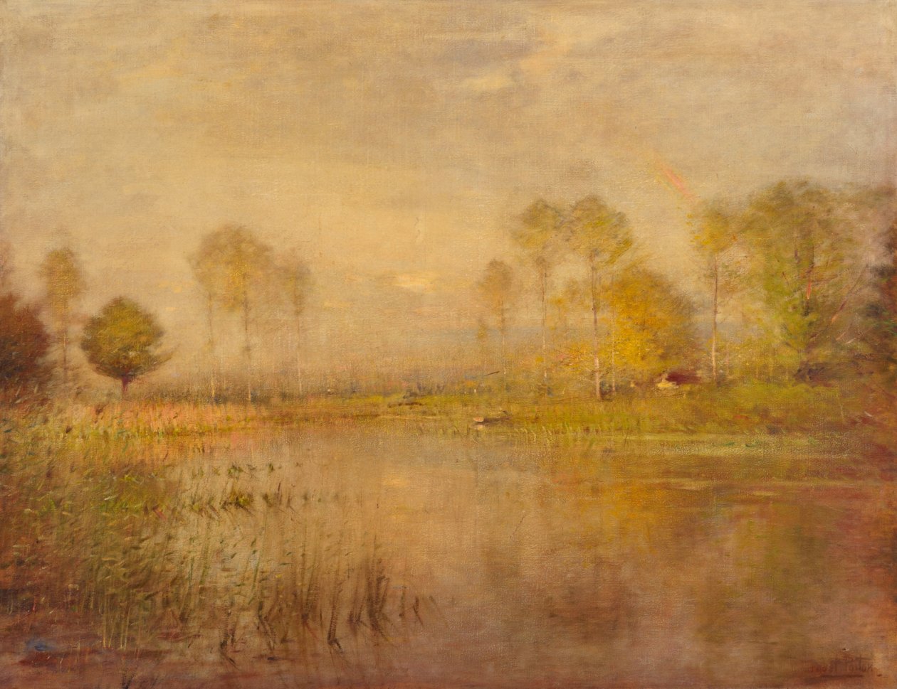 Landschap, Zonneschijn en Rivier door Ernest Parton
