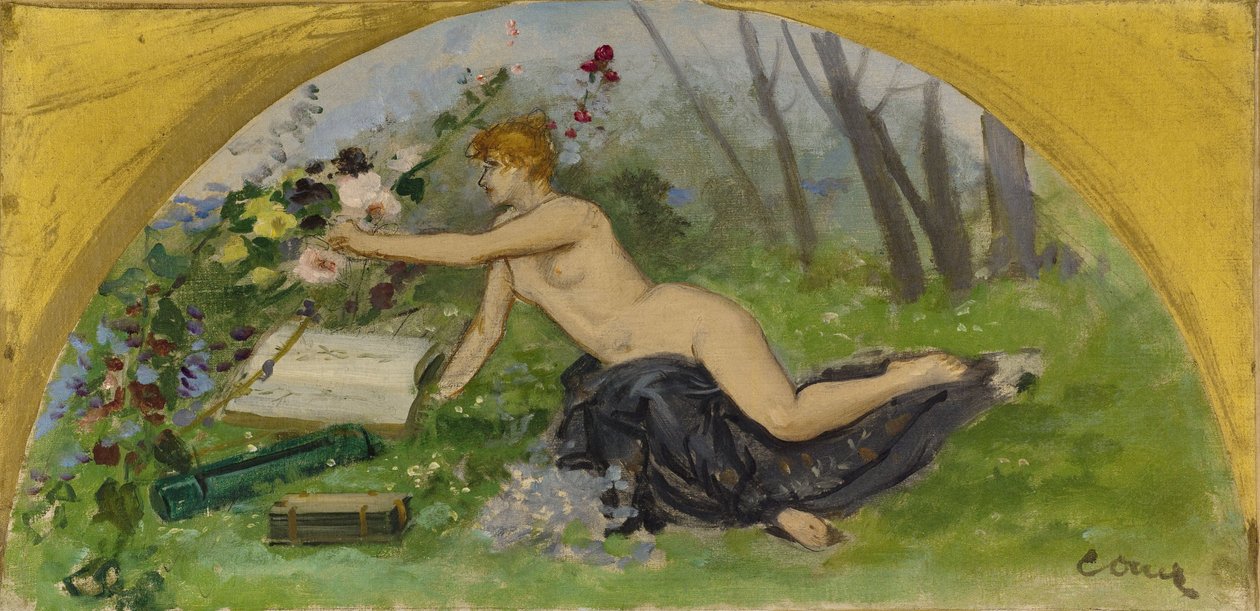Schets voor de Salon des Sciences van het stadhuis van Parijs: Botanica door Ernest Ange Duez