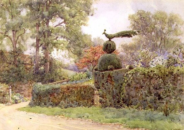 De oude taxushaag, Speldhurst, Kent door Ernest Arthur Rowe