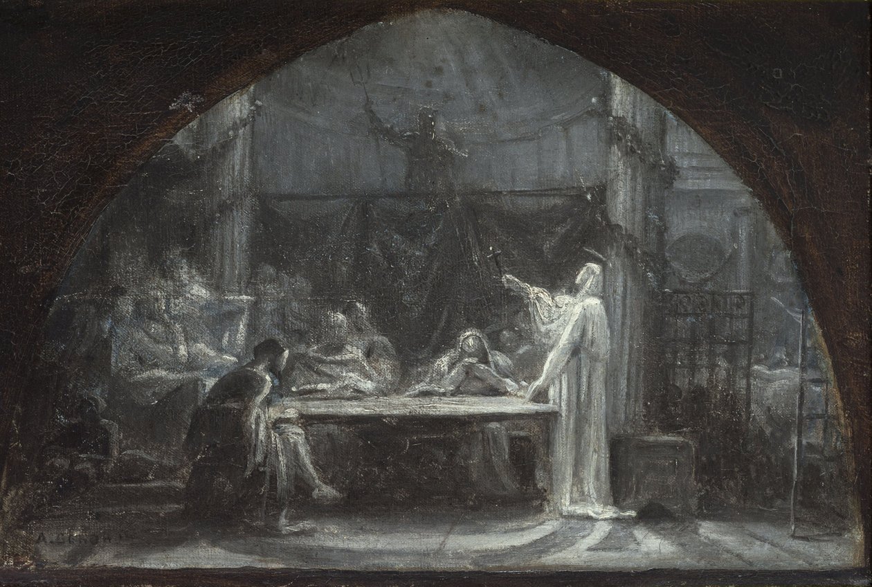 Schetsen voor de kerk van Saint-Gervais-Saint-Protais, circa 1863 (olieverf op doek) door Ernest Augustin Gendron