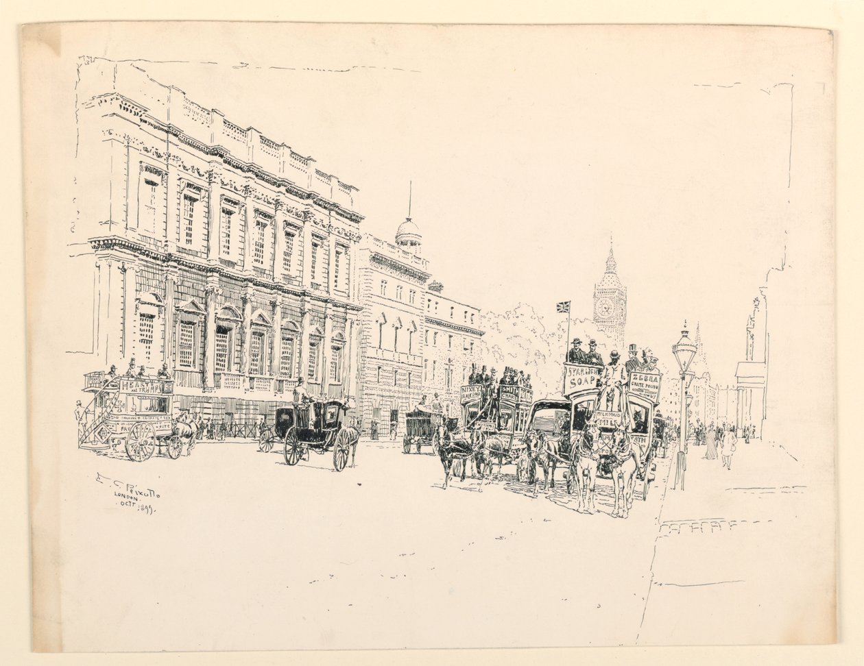 De banketzaal, Whitehall, Londen door Ernest Clifford Peixotto