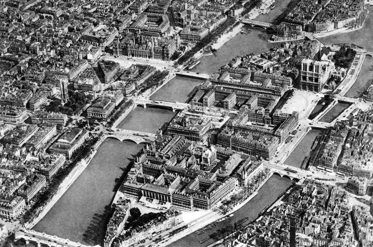Algemeen uitzicht op het Île de la Cité, Parijs, 1931 door Ernest Flammarion