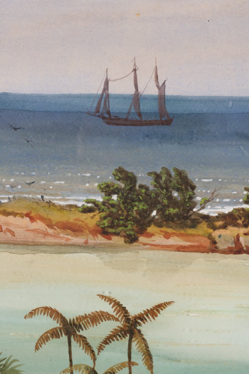 Detail van triptiek van een atol, 1871 wc op papier door Ernest Henry Griset