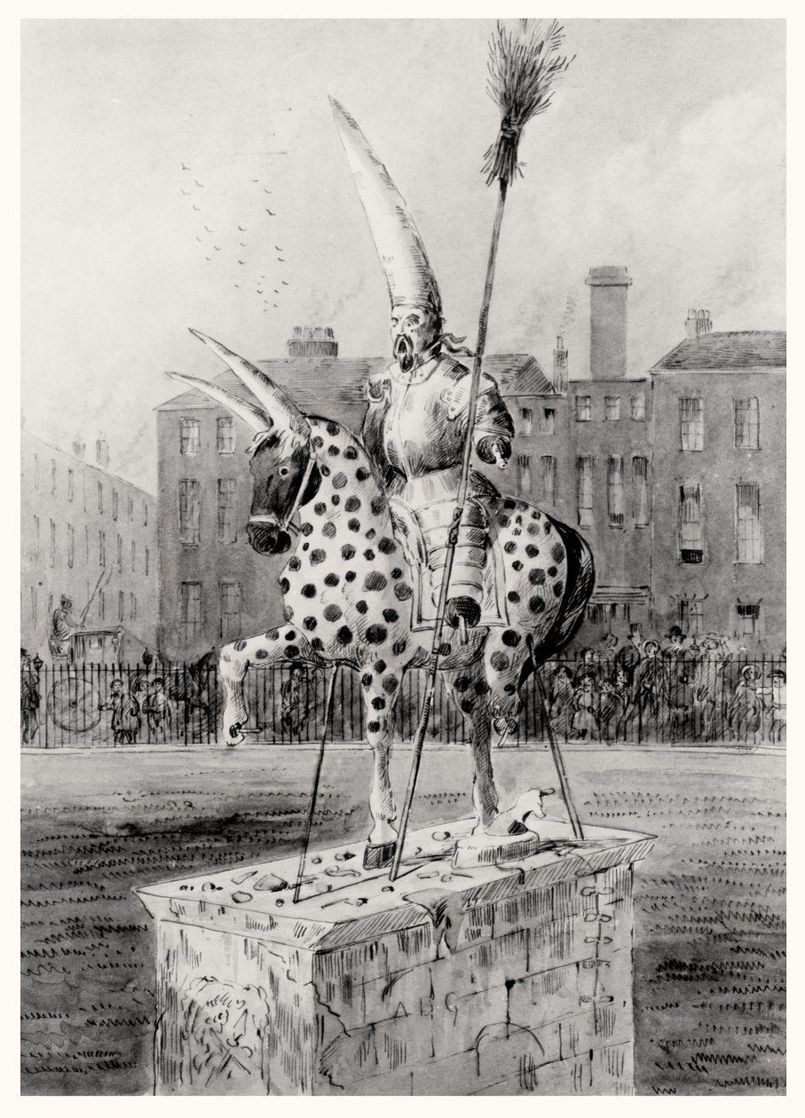 Het Standbeeld op Leicester Square, op Woensdagochtend 17 oktober 1866 door Ernest Henry Griset