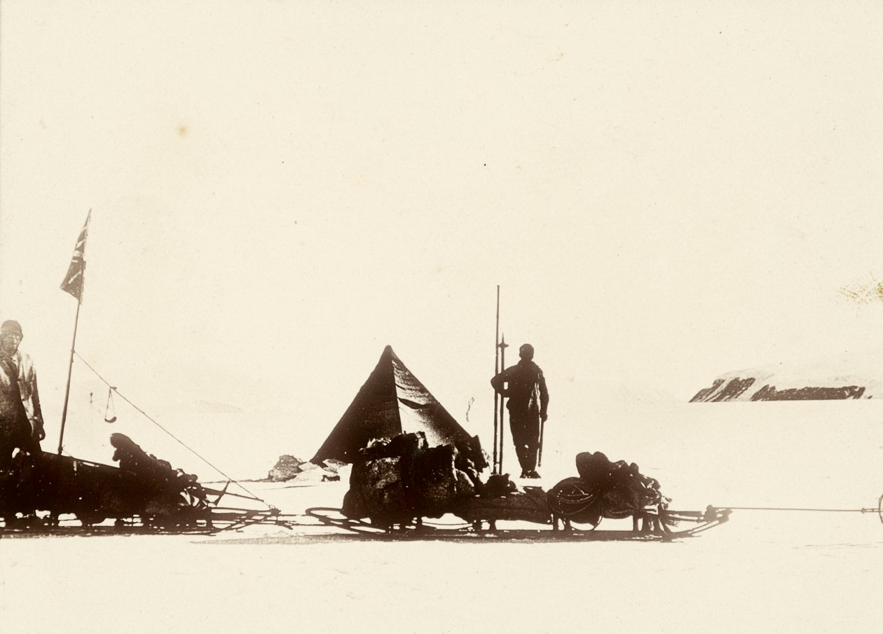 Het verste zuiden: Lat 85° 17’ Zuid, Nationale Antarctische Expeditie. Uit album van Sir Ernest Henry Shackleton getiteld Nationale Antarctische Expeditie (1901-1903) door Ernest Henry Shackleton