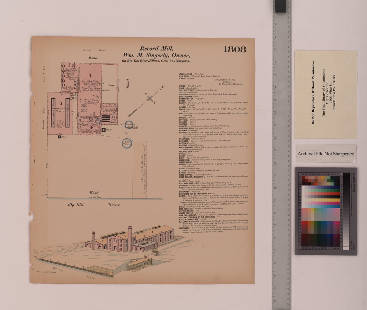 Record Mill, Elkton, Maryland, Hexamer Algemene Onderzoeken, 1884 door Ernest Hexamer